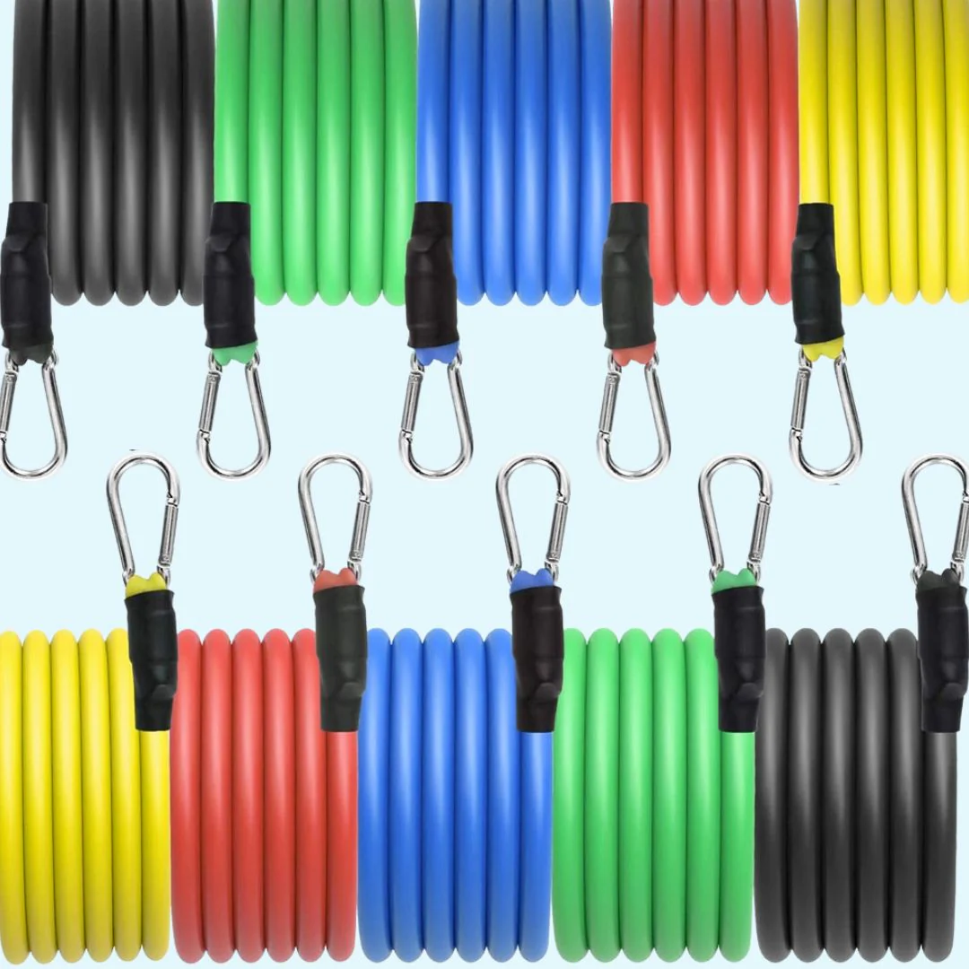 11 Piece Fitness Resistance Bands Exercise Set - Image 15