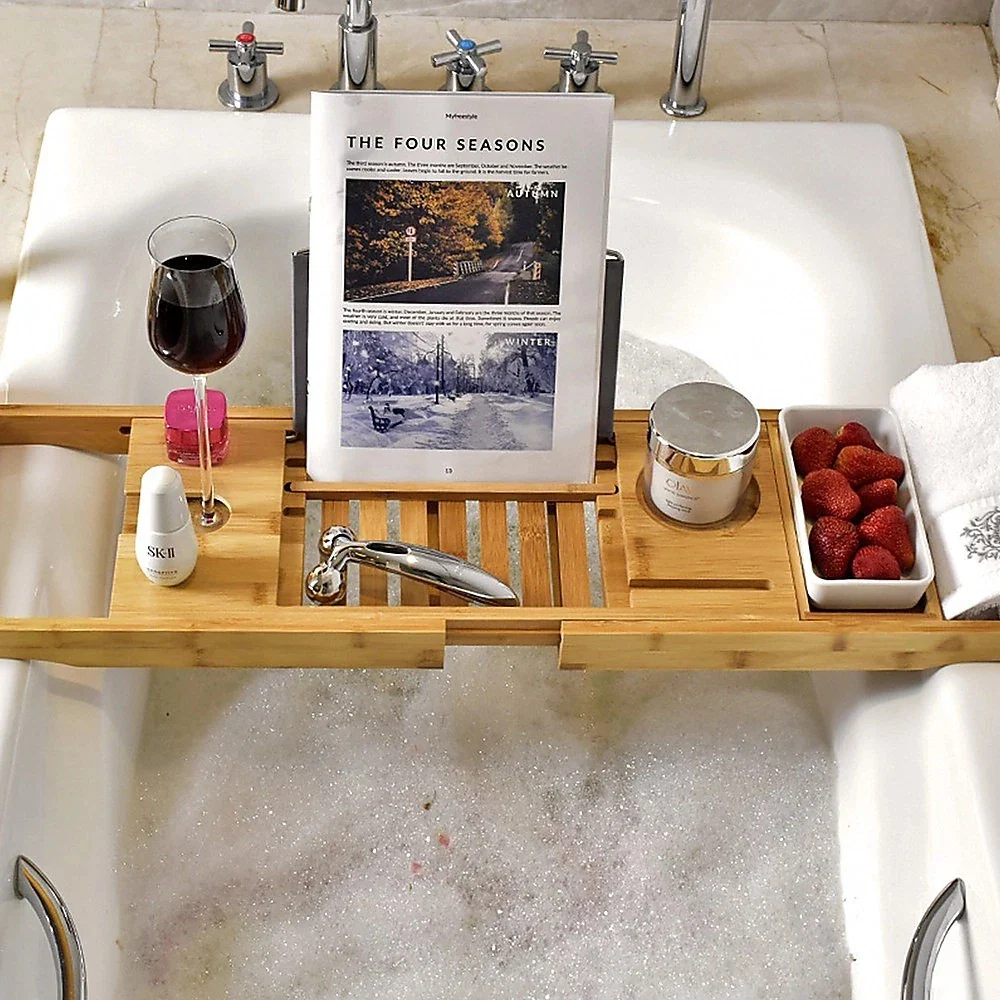 Expandable Bamboo Bath Caddy - Image 2