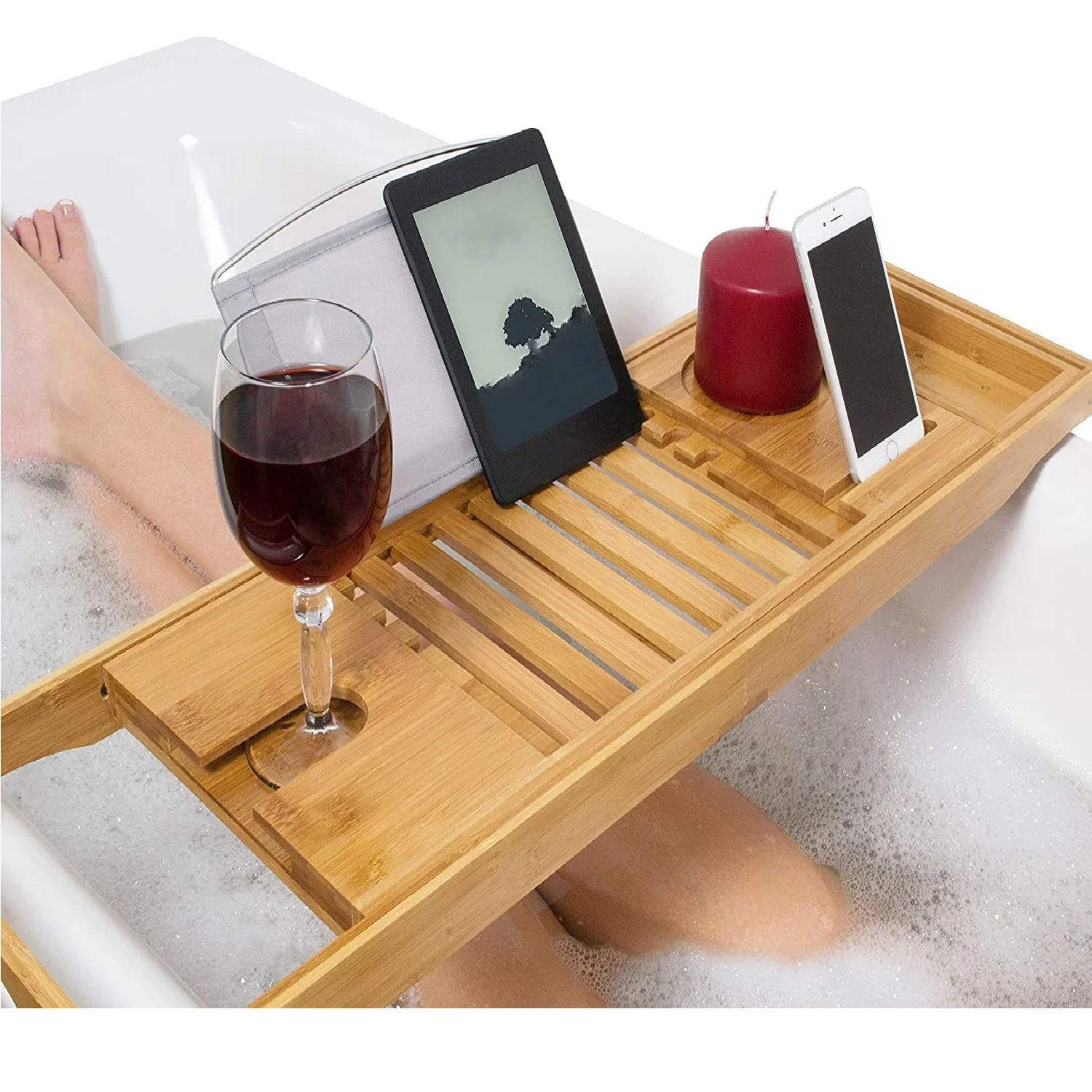 Expandable Bamboo Bath Caddy - Image 7