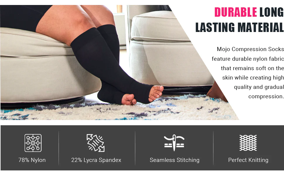 Plus sized Open Toe Compression Socks - Image 6