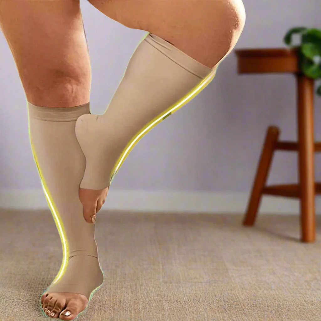 Plus sized Open Toe Compression Socks - Image 9
